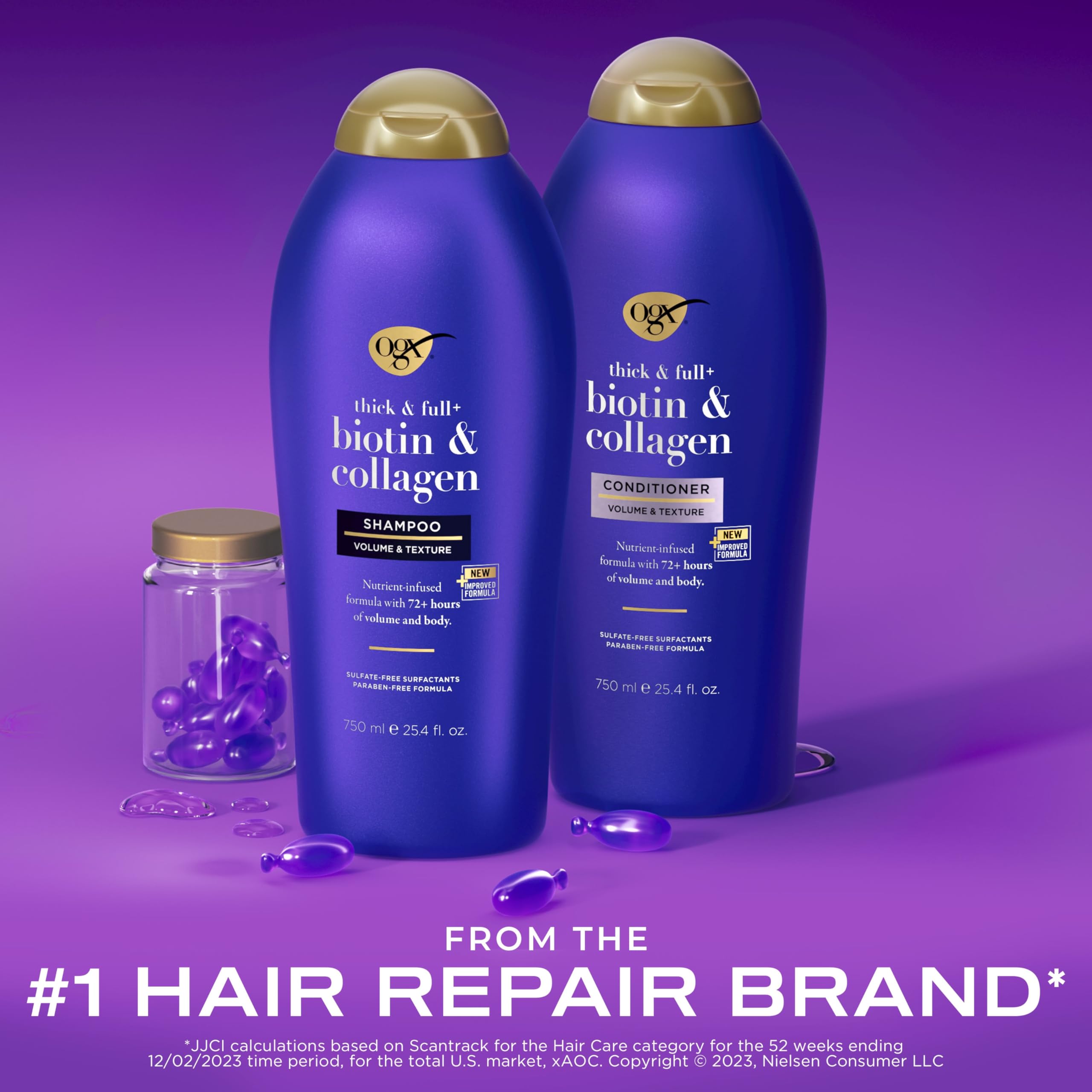 OGX Thick & Full + Biotin & Collagen Shampoo & conditioner, 25.4